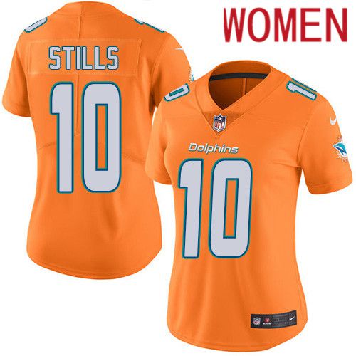 Women Miami Dolphins #10 Kenny Stills Nike Orange Vapor Limited Rush NFL Jersey->women nfl jersey->Women Jersey